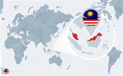 Premium Vector Pacific Centered World Map With Magnified Malaysia