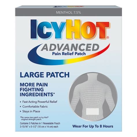 Icy Hot Advanced Pain Relief Large Patch 5 Ct King Soopers