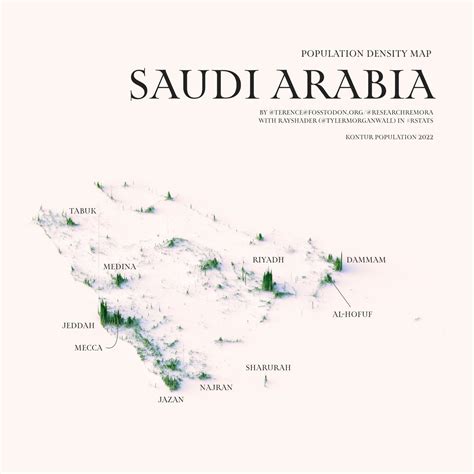 Population Density Map Of Saudi Arabia By Maps On The Web
