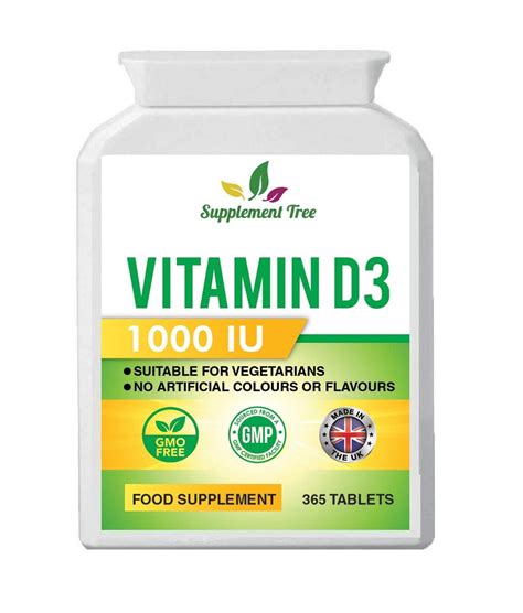 Shop immune support & more. Vitamin D3 1000IU 365 Vegetarian Tablets - Optimum ...