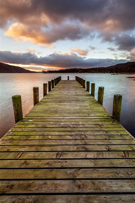 Pier Lake Horizon Clouds Sky Hd Phone Wallpaper Peakpx