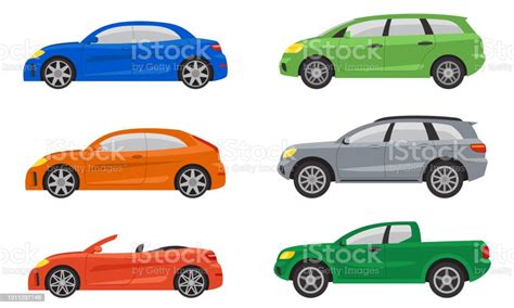 Set Of Different Cars Side View Stock Illustration Download Image Now