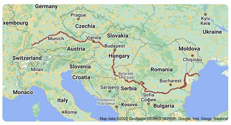 Capital Cities On The Danube River Map Mappr