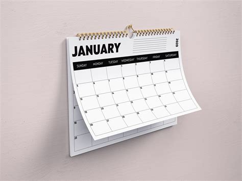 2020 Minimal Calendar Free Download On Behance