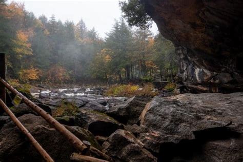 Exploring The Natural Stone Bridge And Caves In The Adirondacks