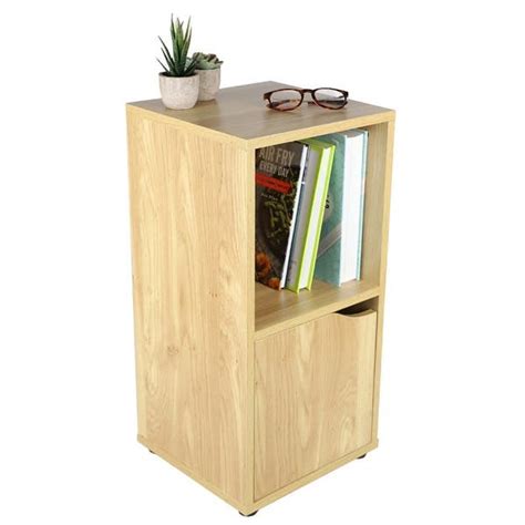 Home Basics 2 Cube Wood Storage Shelf With Doors Natural Overstock