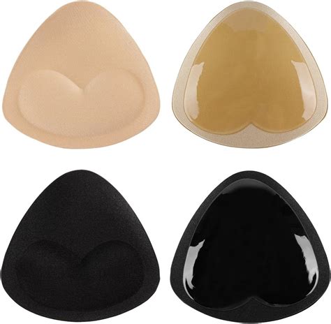 SERMICLE Self Adhesive Bra Pads Inserts Removeable Silicone Triangle Push Up Pads With Massage
