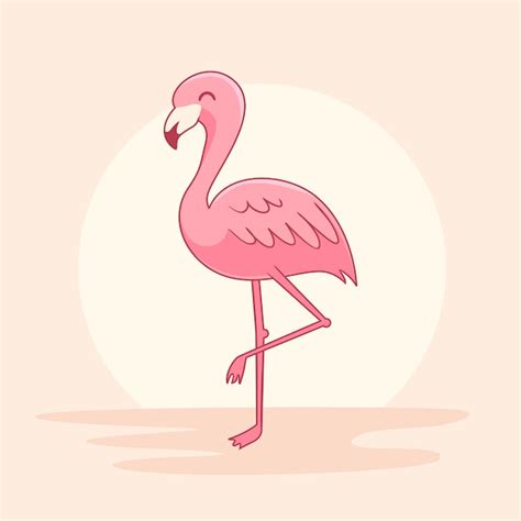 Flamingo Cartoon Tropical Animal Flamingos Cor Rosa Pássaro Kawaii