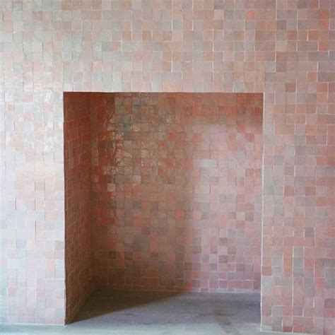 Pink Fireplace Designed By 2lgstudio With Handmade Moroccan Tiles From