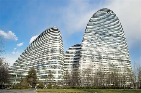 Modern Landmark Architecture Wangjing Soho In Beijing Editorial Photo