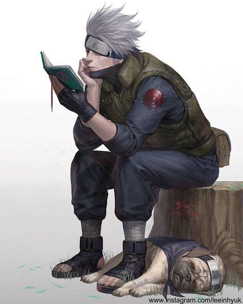 02092017 Kakashi Reading A Book And Sleeping Pakkun Наруто Наруто