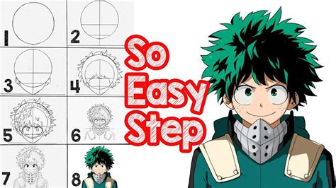How To Draw Deku Step By Step My Hero Academia Izuku Midoriya