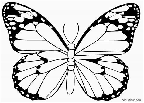 Anti stress coloring book in line art style. Printable Butterfly Coloring Pages For Kids