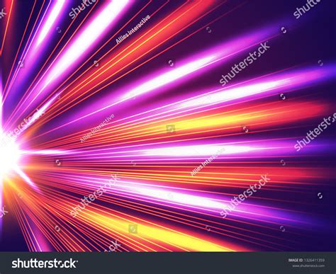 Colorful Emerging Light Beams Futuristic Motion Stock Vector Royalty