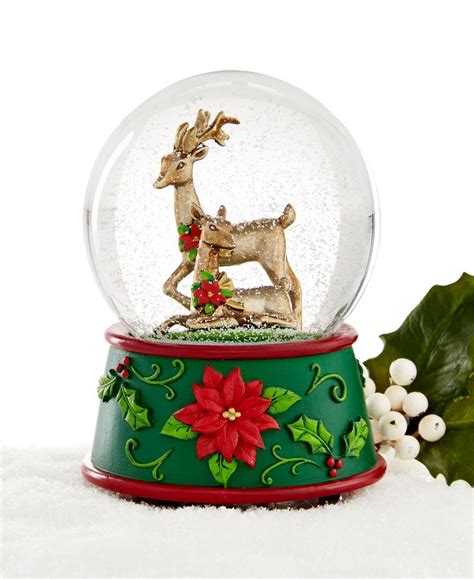 Holiday Lane Bronze Deer Musical Snow Globe Only At Macys And Reviews