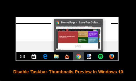 How To Disable Taskbar Thumbnail Preview In Windows 10