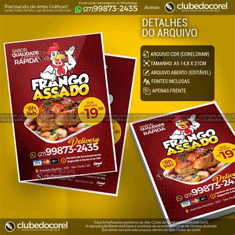 Panfleto Frango Assado Modelo Pronto Cdr E Pdf Clube Do Corel