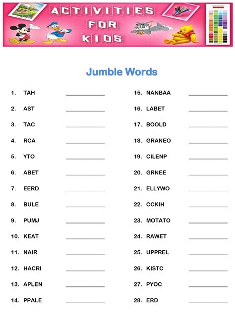 With this word scramble generator, you can easily. Activity Worksheets for Kids | Activity Shelter