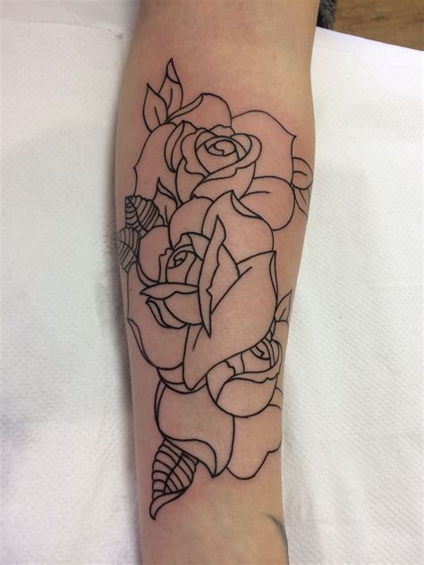 Roses Outline Tattoo By Travis Allen At Twisted Tattoo Yaxley
