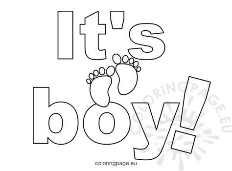 Coloring the alphabet is a good way to introduce the youngest learners to letters of the alphabet through an activity they like. Its A Boy Lettering coloring page Baby Shower - Coloring Page