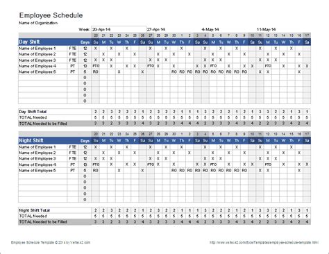 Excel Employee Schedule Template Task List Templates