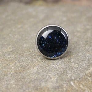 Dark Blue Galaxy Nebula Ring Bright Stain Glass Steel Ring Etsy