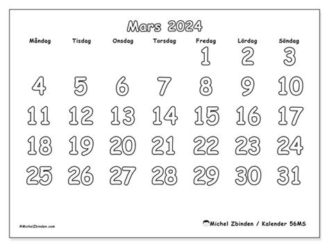 Kalender Mars 2024 56 Michel Zbinden Sv