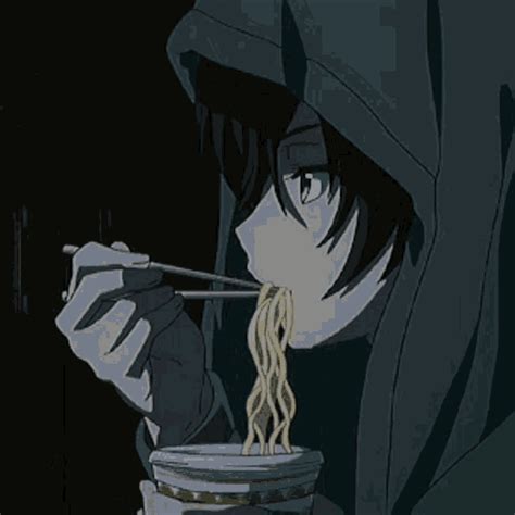 Anime Eating Noodles