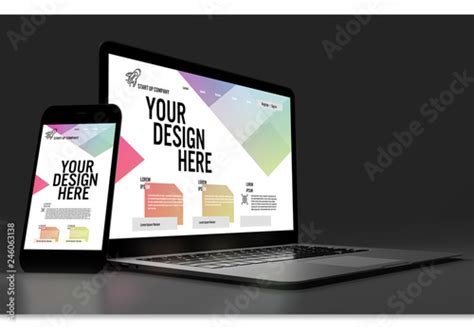 Laptop And Smartphone Mockup Stock Template Adobe Stock