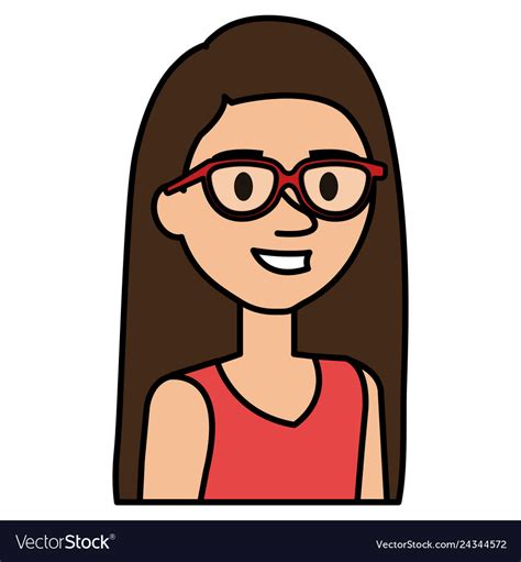 Young Woman With Glasses Character Royalty Free Vector Image