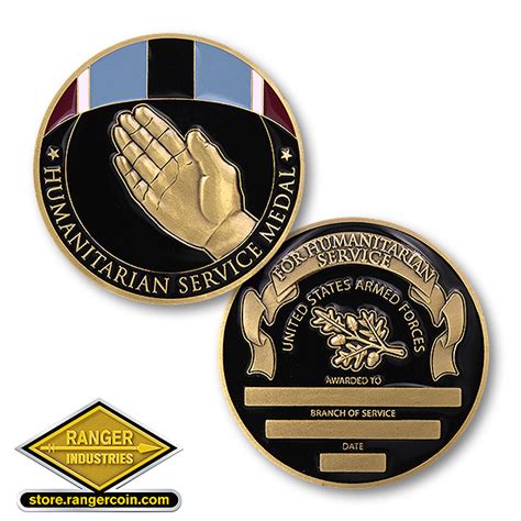 Humanitarian Service Medal Coin Engravable Ranger Coin Store