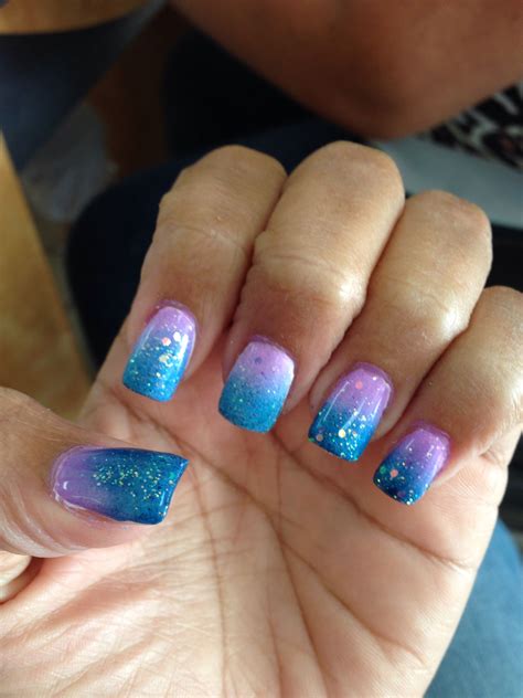 Purple And Blue Glitter Ombré Nails Love My Nail Lady Helen At