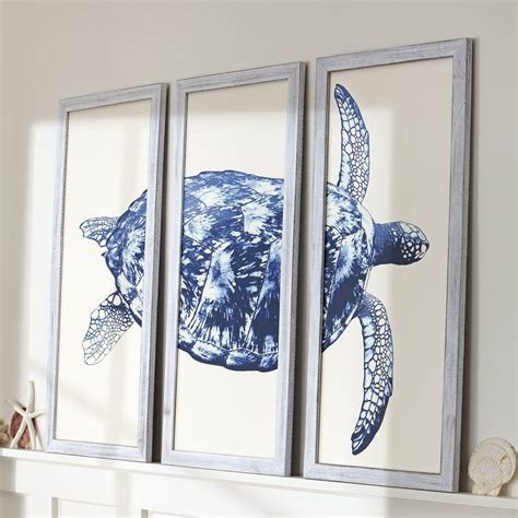 Birch Lane Sea Turtle Triptych Framed Print Reviews Wayfair Sea