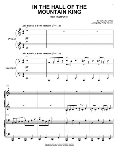 In The Hall Of The Mountain King Arr Phillip Keveren Sheet Music