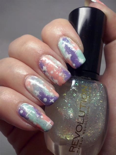 Pastel Galaxy Nails Nail Art By Alice In Wonderland Cz Nailpolis