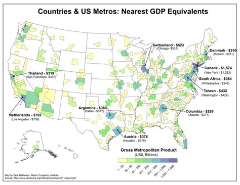How The Gdp Of Us Cities Measures Up To Entire Countries Alltop Viral
