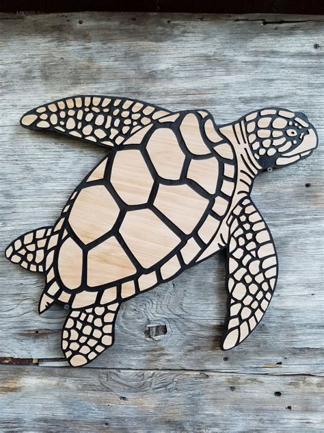 Sea Turtle Wooden Wall Hanging Sign Sea Art Nursery Turtle Decor By