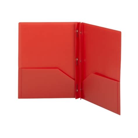 Smead 87727 Red Poly Two Pocket Folder Tang Style Fastener Holds Up