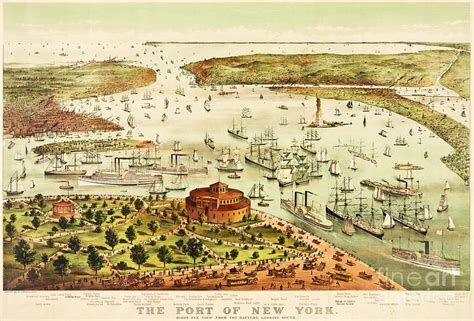 The Port Of New York Harbor Painting By Pg Reproductions