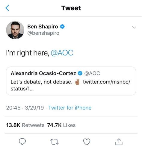 Ben Shapiro Offers To Debate Aocper Her Request
