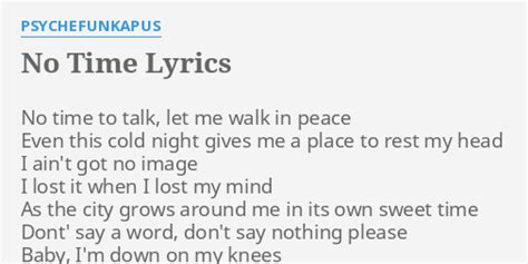 No Time Lyrics By Psychefunkapus No Time To Talk