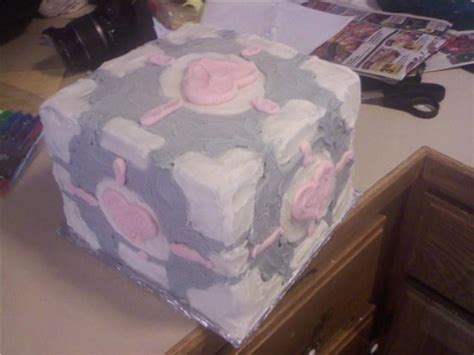Making A Companion Cube Cake 10 Steps With Pictures