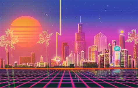 Retro 80s Neon City Wallpapers 4k Hd Retro 80s Neon City Backgrounds
