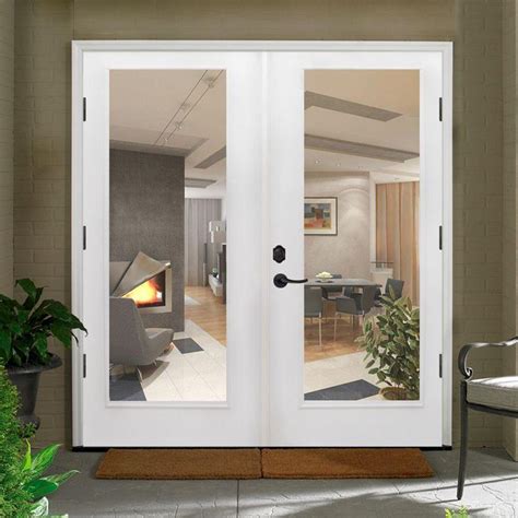 Steves And Sons Premium Prehung Primed White Fiberglass Patio Door