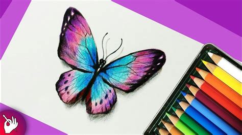 How To Draw A Butterfly With Colored Pencils Pencil Drawing Creative