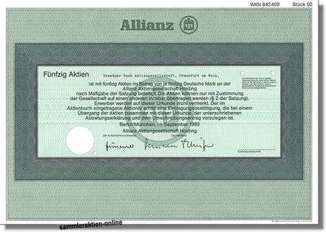 Gleichbleibend veröffentlicht am 02.06.2021 | lesedauer: Allianz Aktiengesellschaft Holding großer Nennwert mit ...