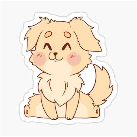Kawaii Golden Retriever Cute Chibi Dog Sticker For Sale By