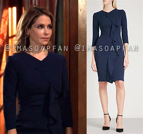 Olivia Quartermaines Blue Long Sleeve Ruffled Dress General Hospital Season 56 Episode 11