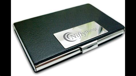 These metallic holders are sleek, lightweight & convenient. Black Leather Business Card Holder For Men & Women - YouTube