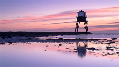 1920x1080 England Dawn Sea Lighthouse United Kingdom Coast